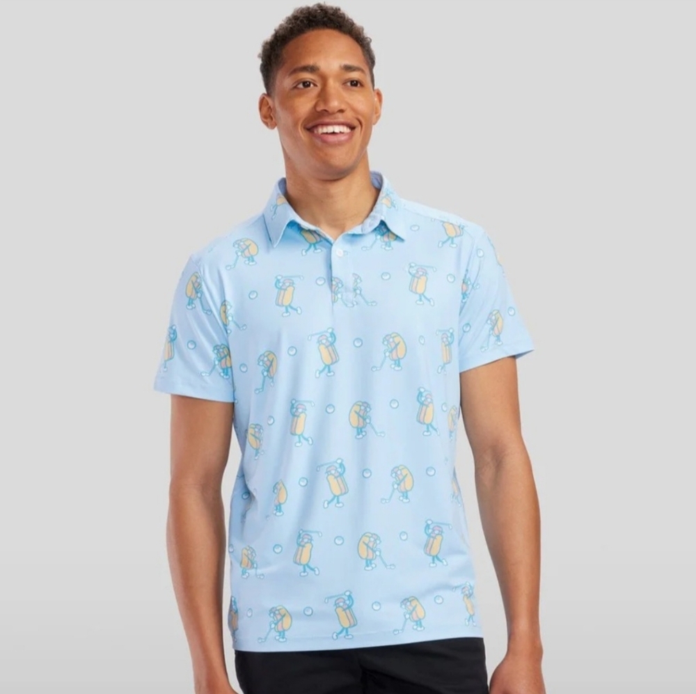 Hot Dog's Golf Polo Mens Small Whimiscle Funny Joke